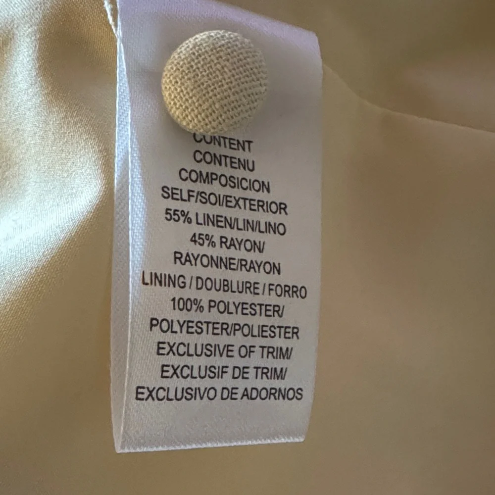 Wayf butter yellow Styled by COCO! Allie Lace Detail Linen Blend NWT - Picture 7 of 8